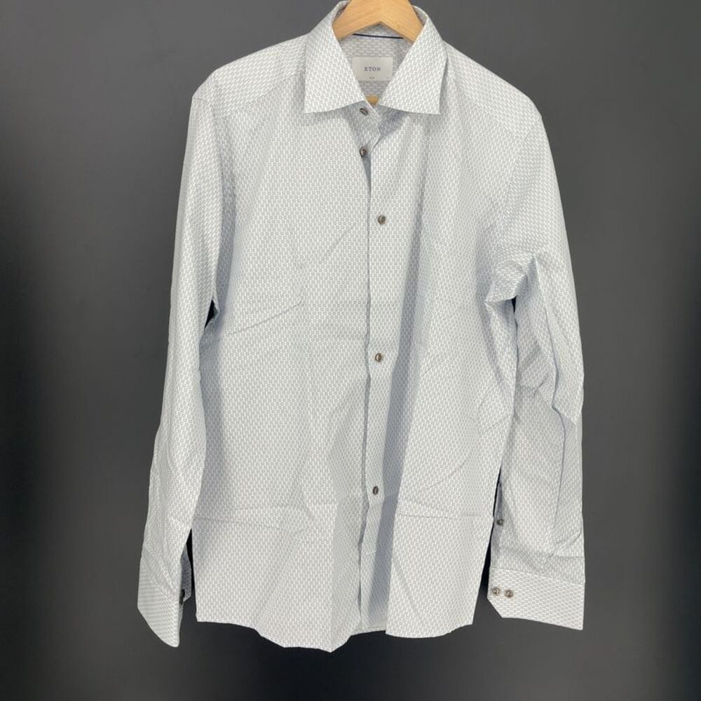 Eton Slim Fit Shirt in White/Grey